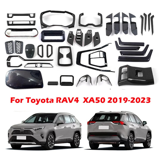 ABS carbon fiber For Toyota RAV4 RAV 4 XA50 2019 2020 2021 2022 2023 inteiror accessories window swtich gear shift panle cover