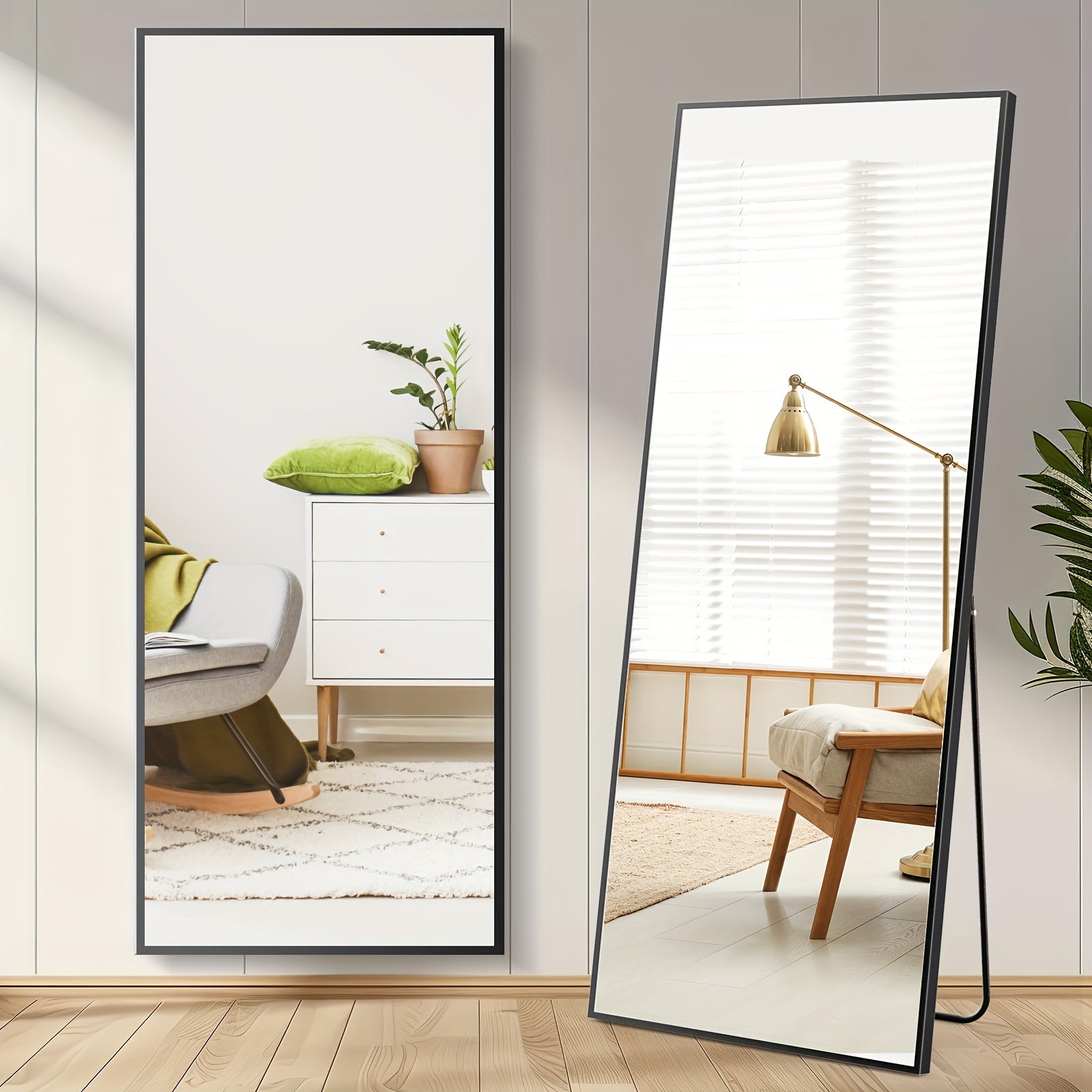 Elegant AluminumFramed FullLength Mirror for All Rooms